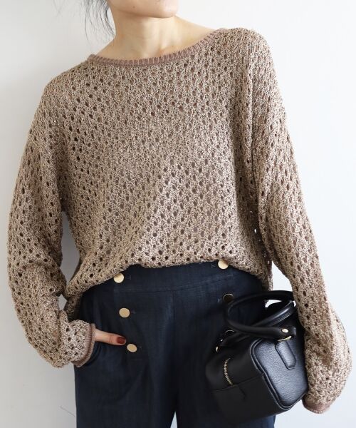 le.coeur blanc / ルクールブラン ニット・セーター | スパンコールメッシュニットプルオーバー | 詳細14