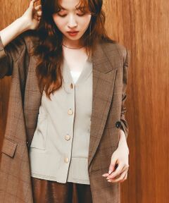 le.coeur blanc / ルクールブラン カーディガン・ボレロ | 《手洗い可能》ハイゲージワイドVネックカーディガン