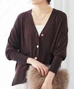 le.coeur blanc / ルクールブラン カーディガン・ボレロ | 《手洗い可能》ハイゲージワイドVネックカーディガン