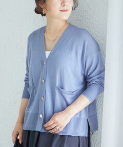 le.coeur blanc / ルクールブラン カーディガン・ボレロ | 《手洗い可能》ハイゲージワイドVネックカーディガン