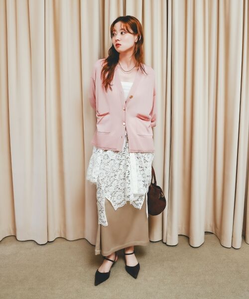 le.coeur blanc / ルクールブラン カーディガン・ボレロ | 《手洗い可能》ハイゲージワイドVネックカーディガン | 詳細21