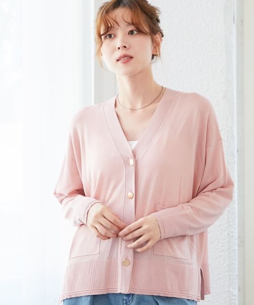 le.coeur blanc / ルクールブラン カーディガン・ボレロ | 《手洗い可能》ハイゲージワイドVネックカーディガン | 詳細22