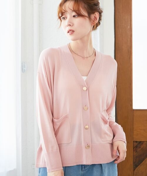 le.coeur blanc / ルクールブラン カーディガン・ボレロ | 《手洗い可能》ハイゲージワイドVネックカーディガン | 詳細23