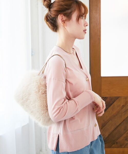 le.coeur blanc / ルクールブラン カーディガン・ボレロ | 《手洗い可能》ハイゲージワイドVネックカーディガン | 詳細25