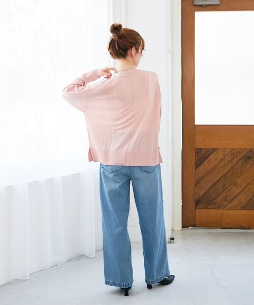 le.coeur blanc / ルクールブラン カーディガン・ボレロ | 《手洗い可能》ハイゲージワイドVネックカーディガン | 詳細29