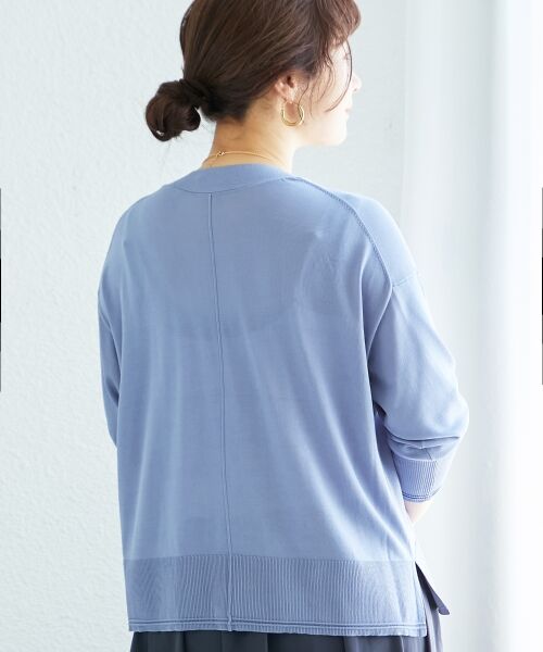 le.coeur blanc / ルクールブラン カーディガン・ボレロ | 《手洗い可能》ハイゲージワイドVネックカーディガン | 詳細4