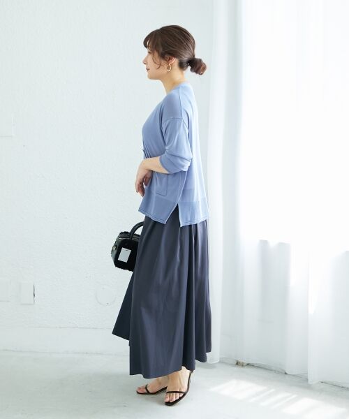 le.coeur blanc / ルクールブラン カーディガン・ボレロ | 《手洗い可能》ハイゲージワイドVネックカーディガン | 詳細8