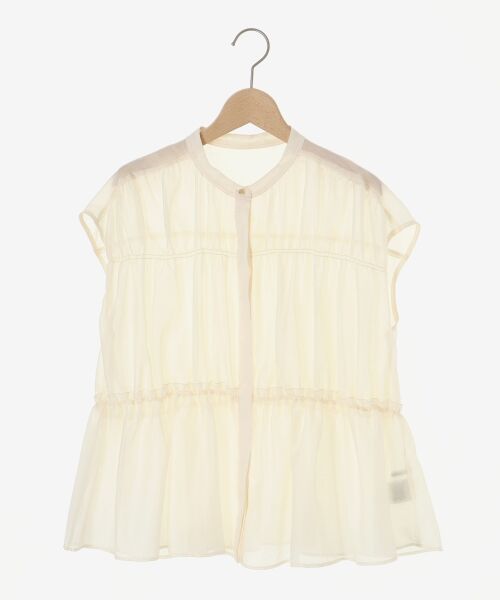 le.coeur blanc / ルクールブラン シャツ・ブラウス | 《程よいシアー感》シャーリングギャザーフレンチブラウス | 詳細1