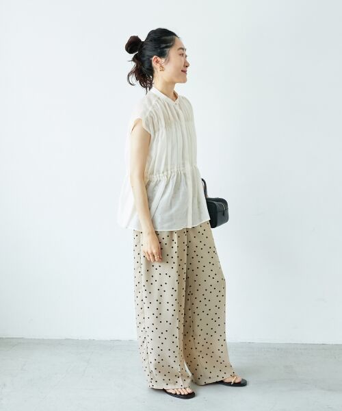 le.coeur blanc / ルクールブラン シャツ・ブラウス | 《程よいシアー感》シャーリングギャザーフレンチブラウス | 詳細10