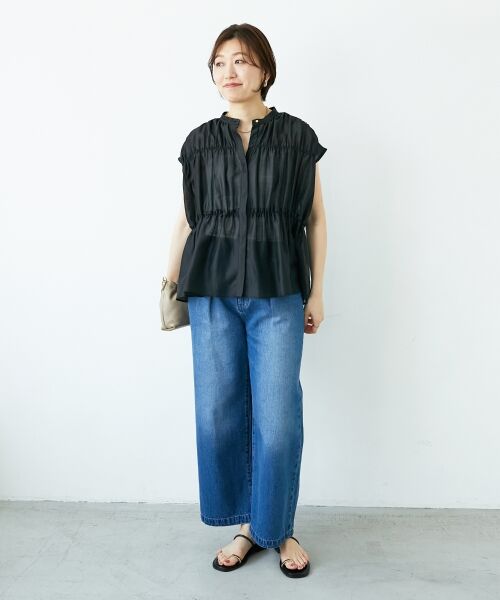 le.coeur blanc / ルクールブラン シャツ・ブラウス | 《程よいシアー感》シャーリングギャザーフレンチブラウス | 詳細16