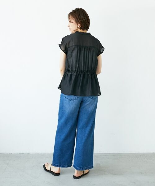 le.coeur blanc / ルクールブラン シャツ・ブラウス | 《程よいシアー感》シャーリングギャザーフレンチブラウス | 詳細18