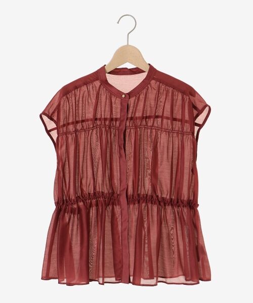 le.coeur blanc / ルクールブラン シャツ・ブラウス | 《程よいシアー感》シャーリングギャザーフレンチブラウス | 詳細20