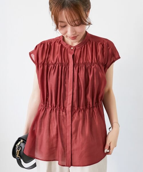 le.coeur blanc / ルクールブラン シャツ・ブラウス | 《程よいシアー感》シャーリングギャザーフレンチブラウス | 詳細21