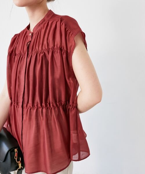 le.coeur blanc / ルクールブラン シャツ・ブラウス | 《程よいシアー感》シャーリングギャザーフレンチブラウス | 詳細26