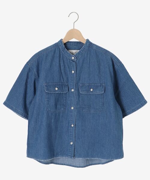 le.coeur blanc / ルクールブラン シャツ・ブラウス | スタンドネックパールボタンハーフスリーブシャツ | 詳細1