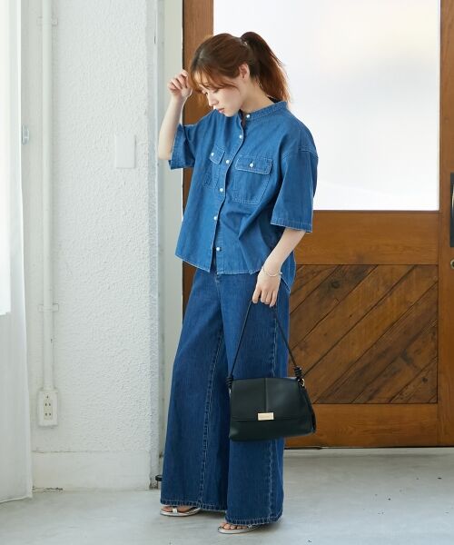 le.coeur blanc / ルクールブラン シャツ・ブラウス | スタンドネックパールボタンハーフスリーブシャツ | 詳細10