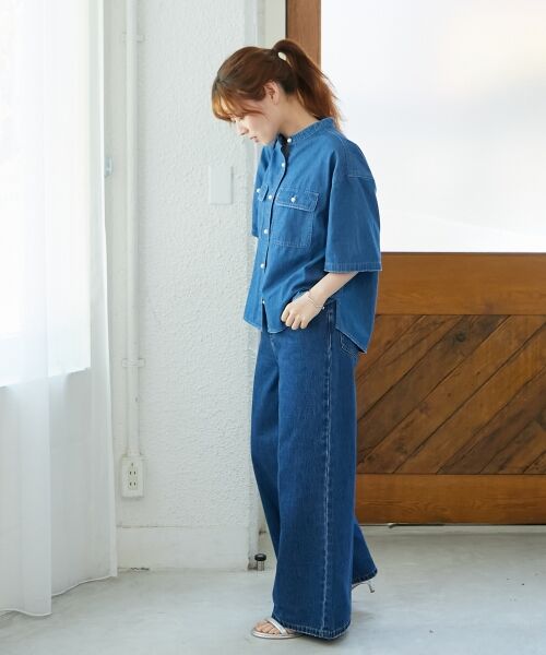 le.coeur blanc / ルクールブラン シャツ・ブラウス | スタンドネックパールボタンハーフスリーブシャツ | 詳細11