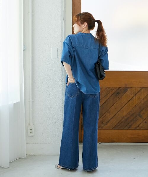 le.coeur blanc / ルクールブラン シャツ・ブラウス | スタンドネックパールボタンハーフスリーブシャツ | 詳細12