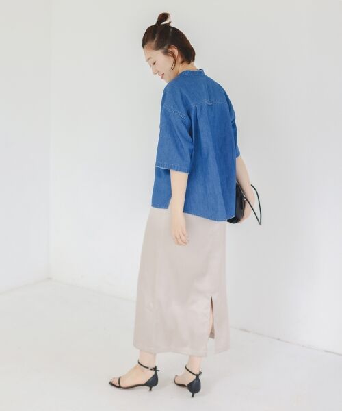 le.coeur blanc / ルクールブラン シャツ・ブラウス | スタンドネックパールボタンハーフスリーブシャツ | 詳細15