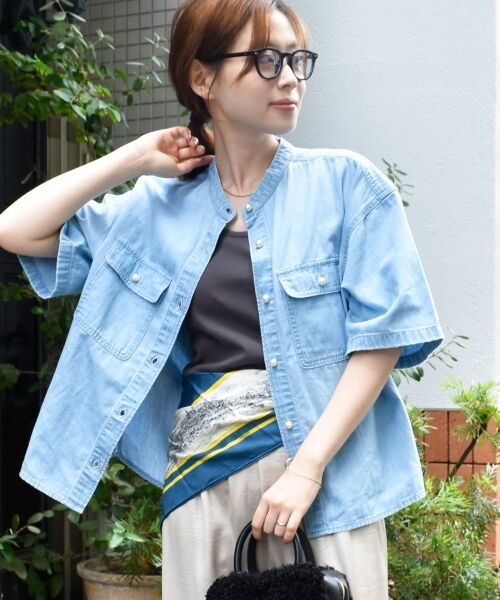 le.coeur blanc / ルクールブラン シャツ・ブラウス | スタンドネックパールボタンハーフスリーブシャツ | 詳細21