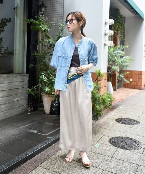 le.coeur blanc / ルクールブラン シャツ・ブラウス | スタンドネックパールボタンハーフスリーブシャツ | 詳細22