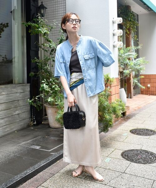 le.coeur blanc / ルクールブラン シャツ・ブラウス | スタンドネックパールボタンハーフスリーブシャツ | 詳細25