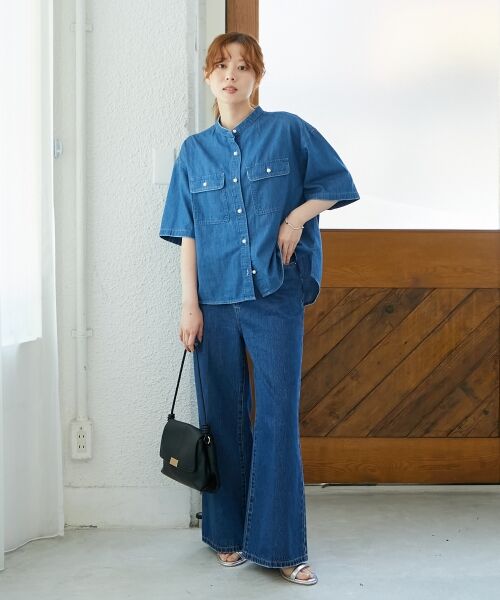 le.coeur blanc / ルクールブラン シャツ・ブラウス | スタンドネックパールボタンハーフスリーブシャツ | 詳細8