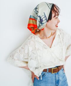 le.coeur blanc / ルクールブラン シャツ・ブラウス | 《手洗い可能》パッチワーク風レーススキッパーブラウス