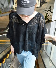 le.coeur blanc / ルクールブラン シャツ・ブラウス | 《手洗い可能》パッチワーク風レーススキッパーブラウス