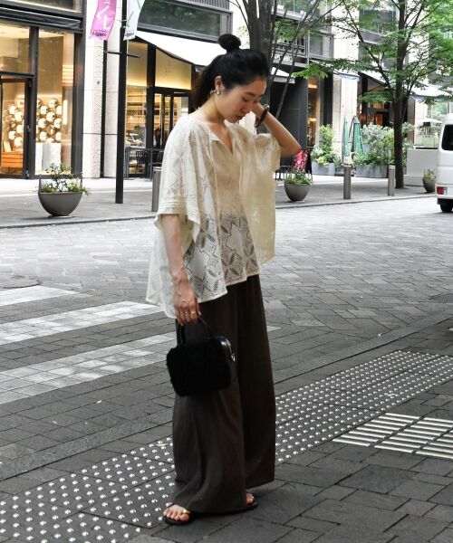 le.coeur blanc / ルクールブラン シャツ・ブラウス | 《手洗い可能》パッチワーク風レーススキッパーブラウス | 詳細13