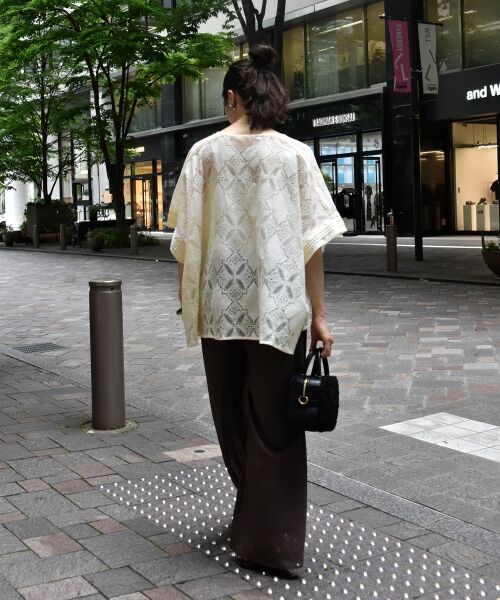 le.coeur blanc / ルクールブラン シャツ・ブラウス | 《手洗い可能》パッチワーク風レーススキッパーブラウス | 詳細14