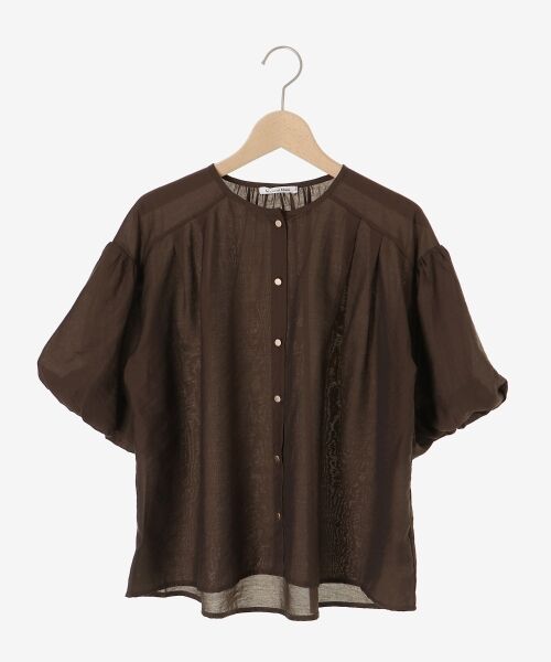 le.coeur blanc / ルクールブラン シャツ・ブラウス | 《手洗い可能》サテンノーカラーバルーンブラウス | 詳細1