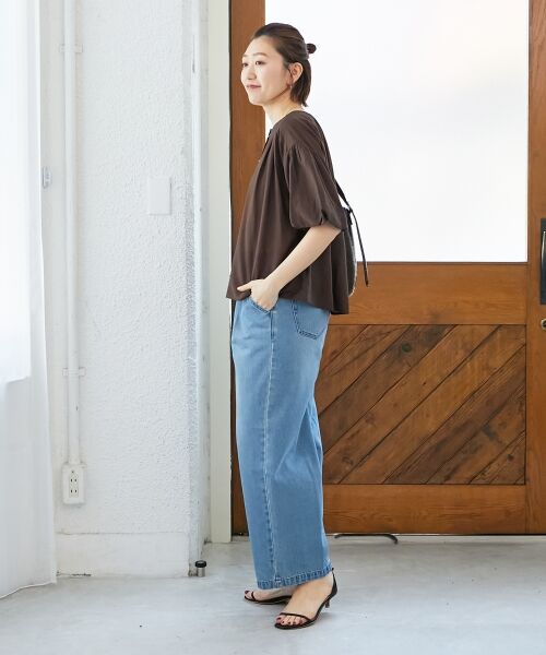 le.coeur blanc / ルクールブラン シャツ・ブラウス | 《手洗い可能》サテンノーカラーバルーンブラウス | 詳細11