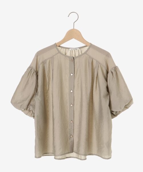 le.coeur blanc / ルクールブラン シャツ・ブラウス | 《手洗い可能》サテンノーカラーバルーンブラウス | 詳細13