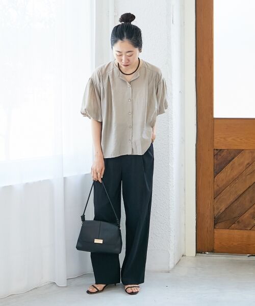 le.coeur blanc / ルクールブラン シャツ・ブラウス | 《手洗い可能》サテンノーカラーバルーンブラウス | 詳細20