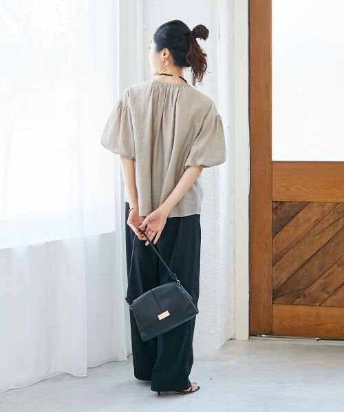 le.coeur blanc / ルクールブラン シャツ・ブラウス | 《手洗い可能》サテンノーカラーバルーンブラウス | 詳細21