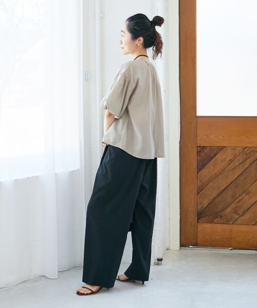 le.coeur blanc / ルクールブラン シャツ・ブラウス | 《手洗い可能》サテンノーカラーバルーンブラウス | 詳細22