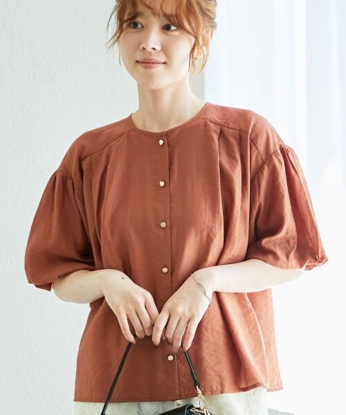 le.coeur blanc / ルクールブラン シャツ・ブラウス | 《手洗い可能》サテンノーカラーバルーンブラウス | 詳細24