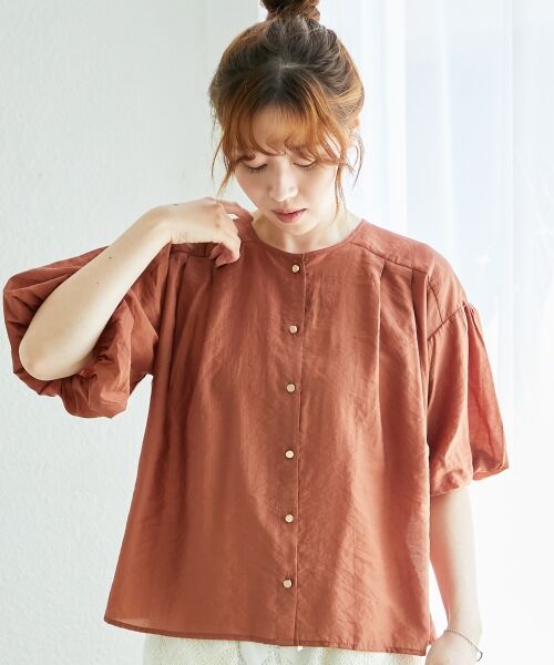 le.coeur blanc / ルクールブラン シャツ・ブラウス | 《手洗い可能》サテンノーカラーバルーンブラウス | 詳細25