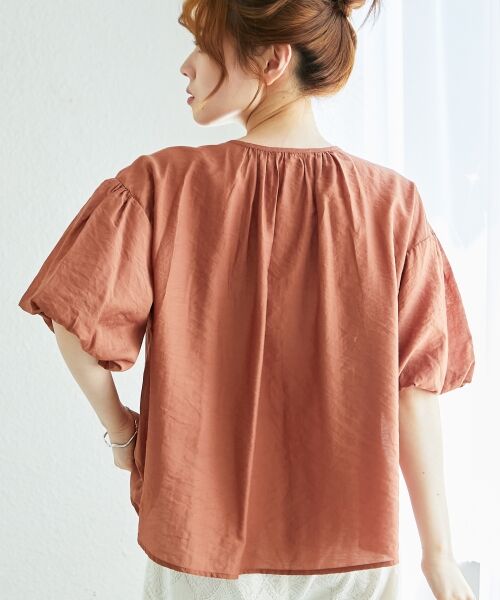 le.coeur blanc / ルクールブラン シャツ・ブラウス | 《手洗い可能》サテンノーカラーバルーンブラウス | 詳細27