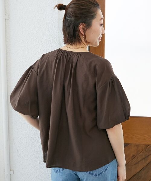 le.coeur blanc / ルクールブラン シャツ・ブラウス | 《手洗い可能》サテンノーカラーバルーンブラウス | 詳細6