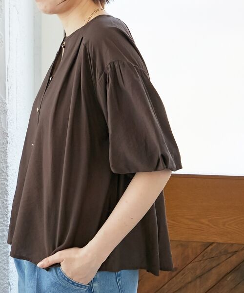 le.coeur blanc / ルクールブラン シャツ・ブラウス | 《手洗い可能》サテンノーカラーバルーンブラウス | 詳細8