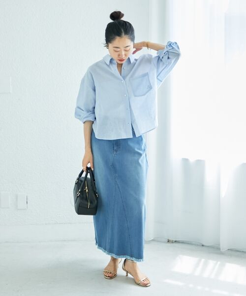 le.coeur blanc / ルクールブラン デニムスカート | リメイク風ラメデニムスカート | 詳細10