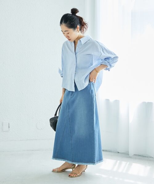 le.coeur blanc / ルクールブラン デニムスカート | リメイク風ラメデニムスカート | 詳細11