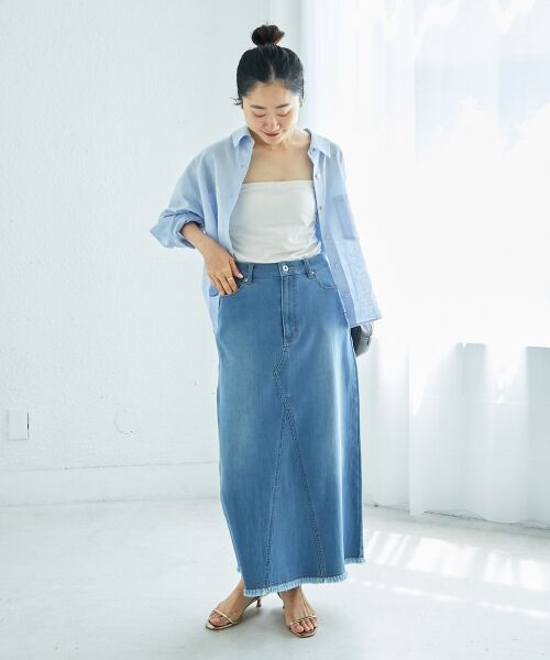 le.coeur blanc / ルクールブラン デニムスカート | リメイク風ラメデニムスカート | 詳細14