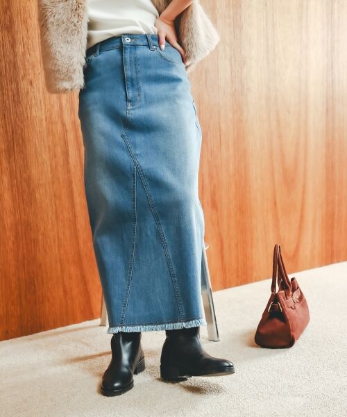 le.coeur blanc / ルクールブラン デニムスカート | リメイク風ラメデニムスカート | 詳細2