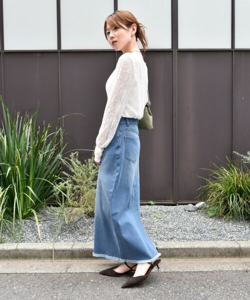le.coeur blanc / ルクールブラン デニムスカート | リメイク風ラメデニムスカート | 詳細24