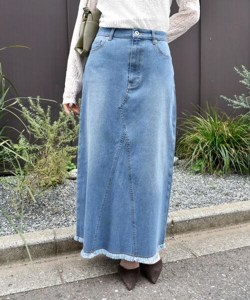le.coeur blanc / ルクールブラン デニムスカート | リメイク風ラメデニムスカート | 詳細28
