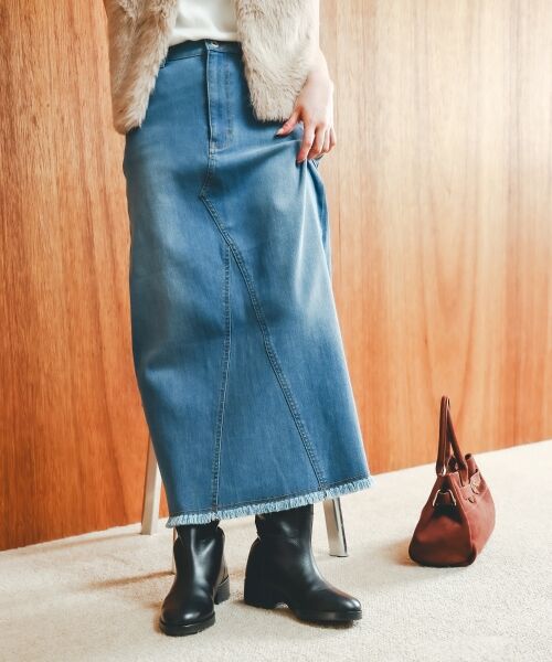 le.coeur blanc / ルクールブラン デニムスカート | リメイク風ラメデニムスカート | 詳細3