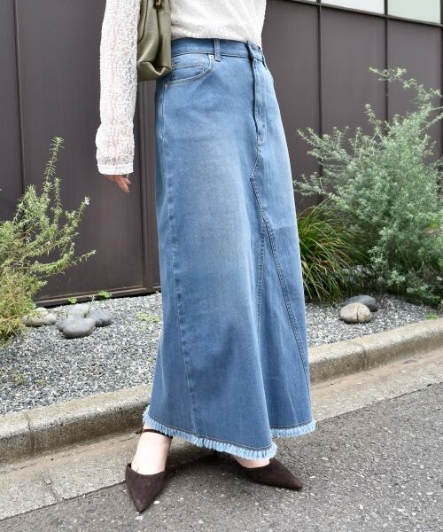 le.coeur blanc / ルクールブラン デニムスカート | リメイク風ラメデニムスカート | 詳細30